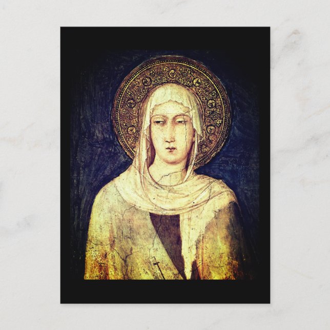 Saint Clare of Assisi by Simone Martini Postcard (Front)