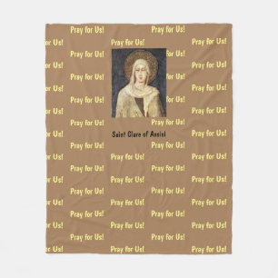 Saint Clare of Assisi Fleece Blanket