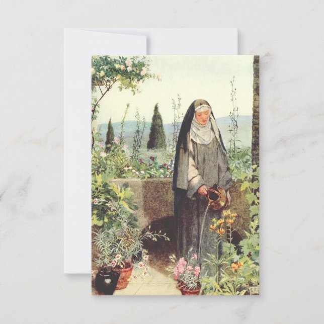Saint Clare of Assisi Mirror of Eternity Holy Card (Front)