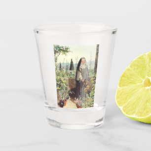 Saint Clare of Assisi: Patroness of Television Shot Glass