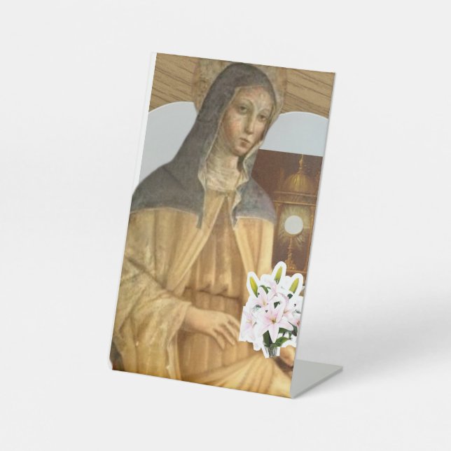 Saint Clare of Assisi Pedestal Sign (Front)