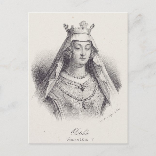 Saint Clotilde second wife of Clovis Postcard (Front)