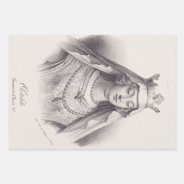 Saint Clotilde second wife of Clovis Wrapping Paper Sheet (Front)
