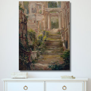 Saint-Cloud Castle Ruins Stairs Canvas Print