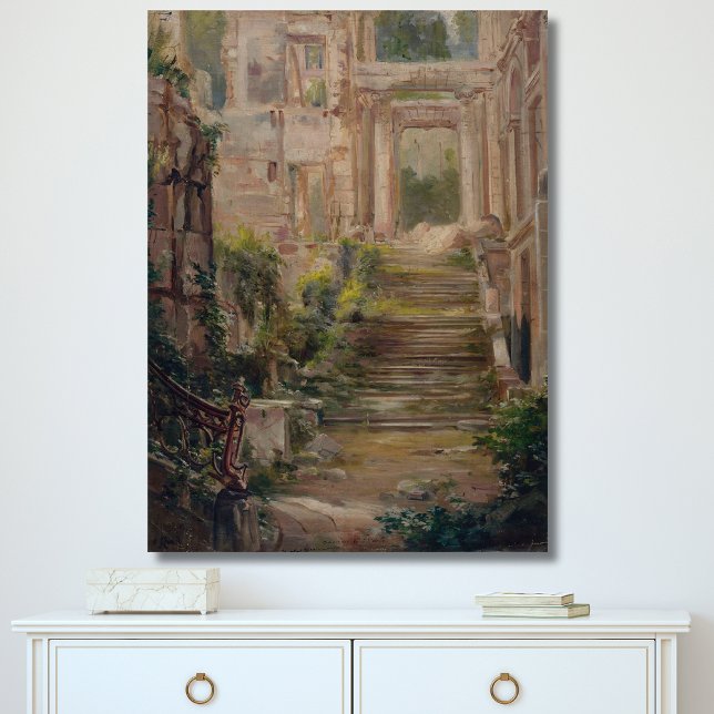 Saint-Cloud Castle Ruins Stairs Canvas Print (Creator Uploaded)