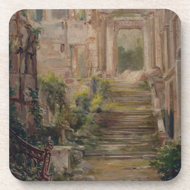 Saint-Cloud Castle Ruins Stairs Coaster (Front)