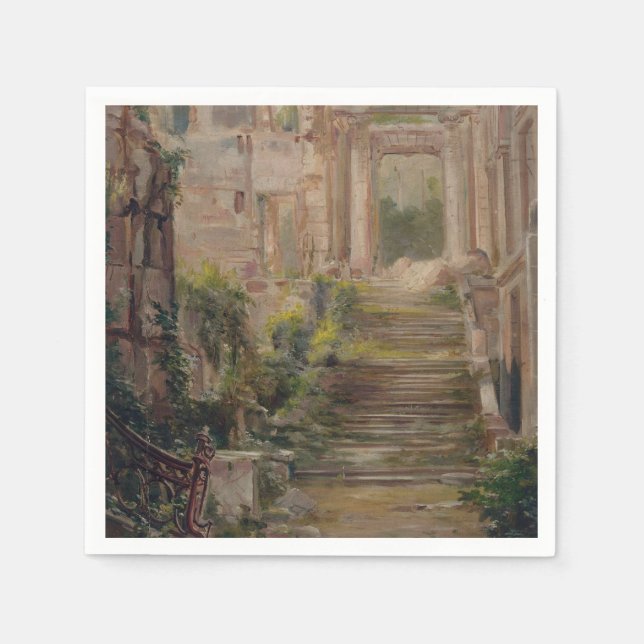 Saint-Cloud Castle Ruins Stairs Napkin (Front)