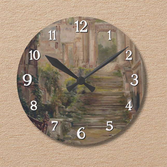 Saint-Cloud Castle Ruins Stairs Round Clock (Creator Uploaded)