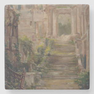 Saint-Cloud Castle Ruins Stairs Stone Coaster