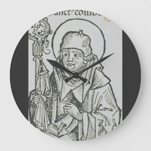 Saint Columba of Iona Sacred Celtic Graphic Art Large Clock