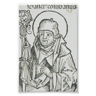 Saint Columba of Iona Sacred Celtic Graphic Art Photo Print