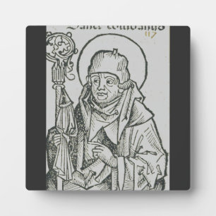Saint Columba of Iona Sacred Celtic Graphic Art Plaque