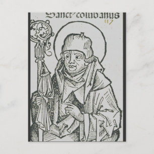 Saint Columba of Iona Sacred Celtic Graphic Art Postcard