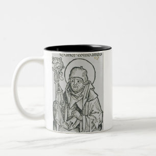 Saint Columba of Iona Sacred Celtic Graphic Art Two-Tone Coffee Mug