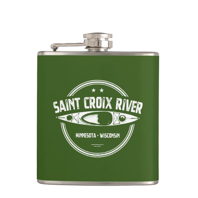 Saint Croix River Minnesota Wisconsin Kayaking Hip Flask (Front)