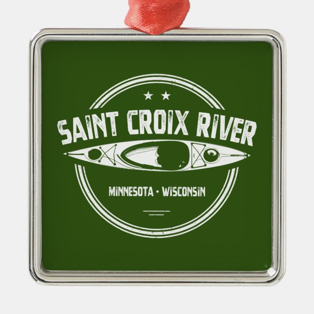 Saint Croix River Minnesota Wisconsin Kayaking Metal Tree Decoration (Front)