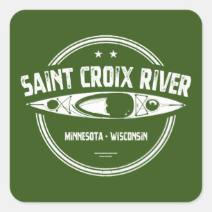 Saint Croix River Minnesota Wisconsin Kayaking Square Sticker
