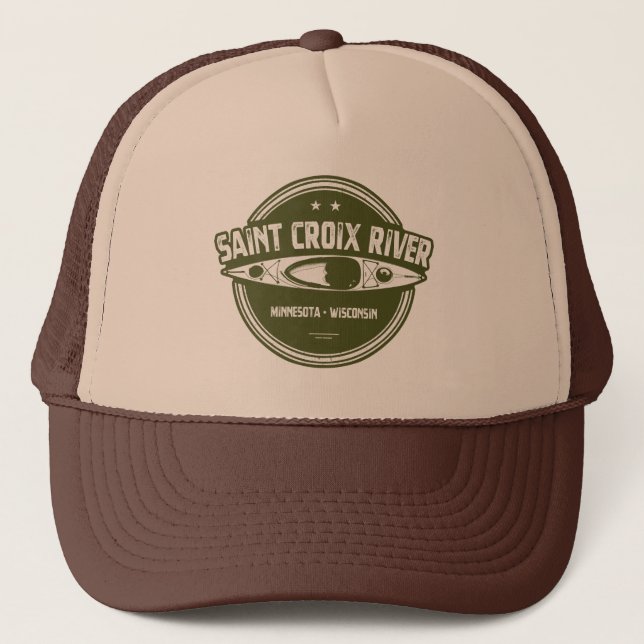 Saint Croix River Minnesota Wisconsin Kayaking Trucker Hat (Front)