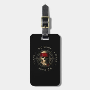 Saint Croix USVI Pirate Skull Luggage Tag
