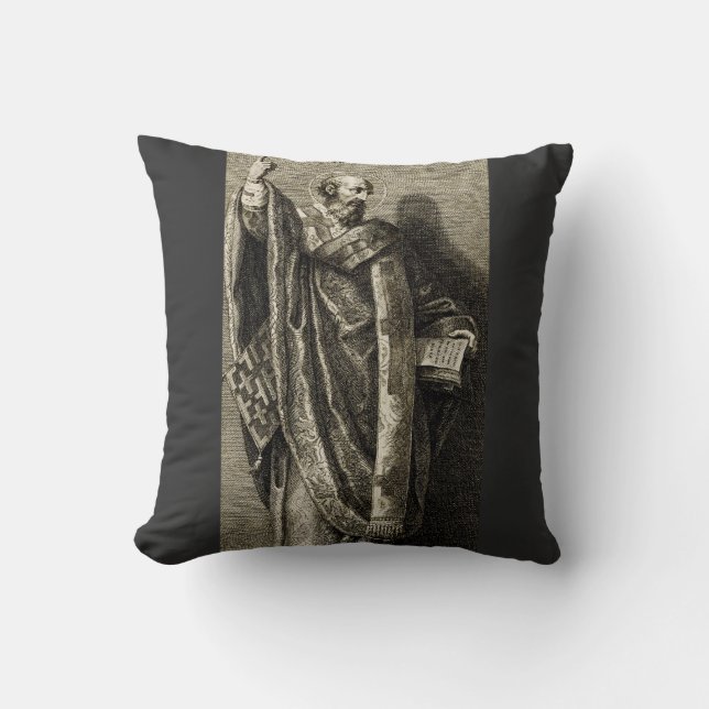 Saint Cyril of Jerusalem Sacred Graphic Art Cushion (Front)