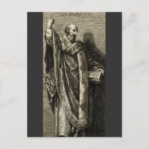 Saint Cyril of Jerusalem Sacred Graphic Art Holiday Postcard
