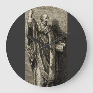 Saint Cyril of Jerusalem Sacred Graphic Art Large Clock