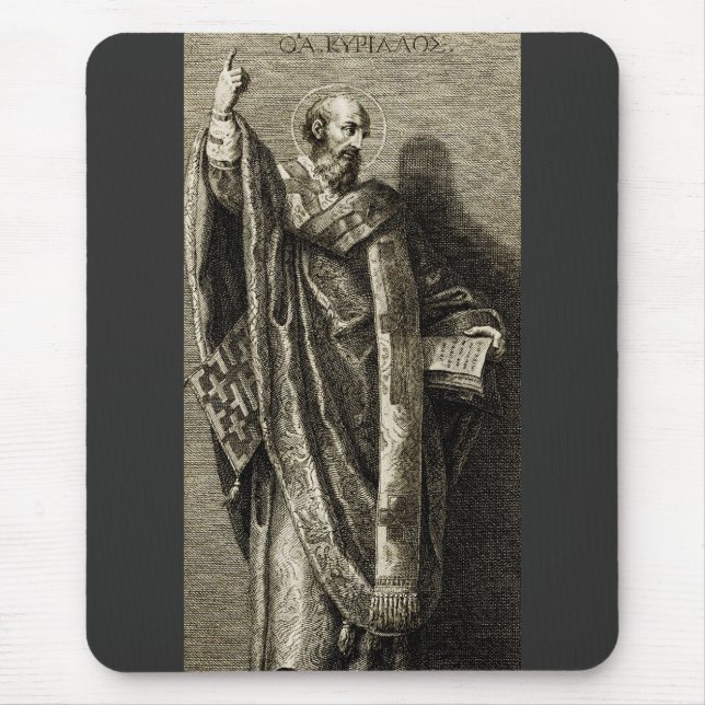 Saint Cyril of Jerusalem Sacred Graphic Art Mouse Mat (Front)