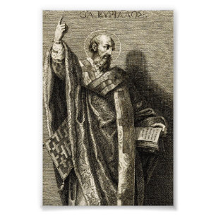 Saint Cyril of Jerusalem Sacred Graphic Art Photo Print