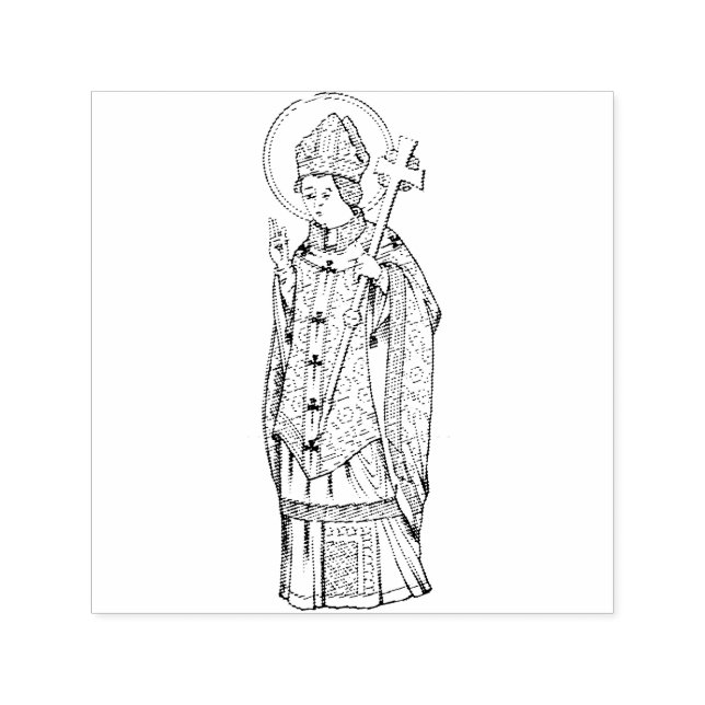 Saint Deiniol Abbot and Bishop Self-inking Stamp (Design)