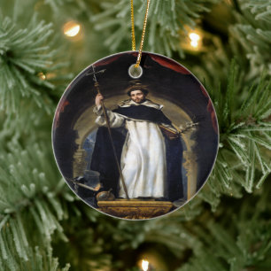 Saint Dominic de Guzmán Ceramic Tree Decoration