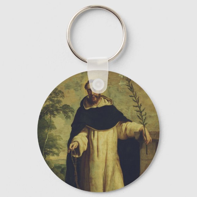 Saint Dominic de Guzmán Lumen Ecclesiae Art  Key Ring (Front)