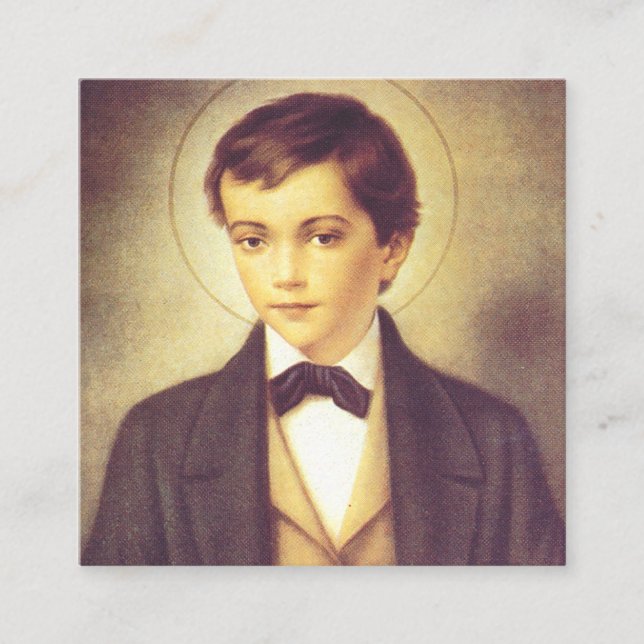 Saint Dominic Savio Young Disciple of Don Bosco Square Business Card (Front)