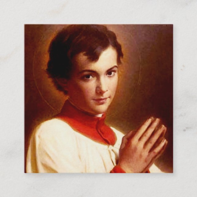 Saint Dominic Savio Young Disciple of Don Bosco Square Business Card (Front)