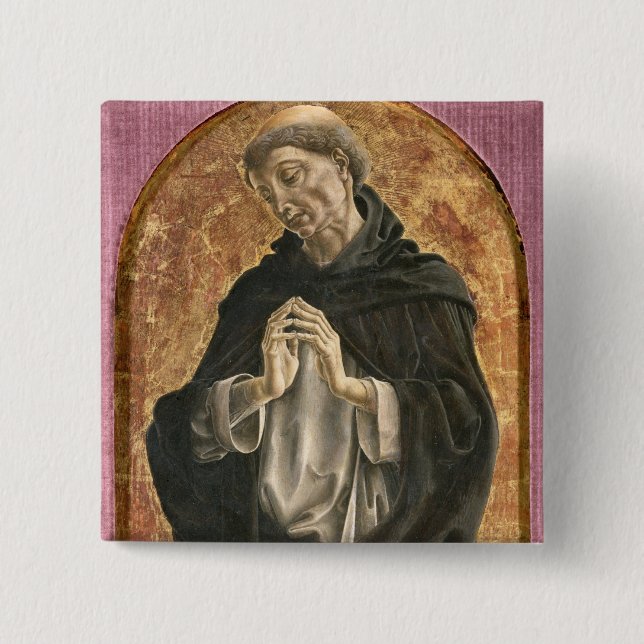 Saint Dominic (tempera on panel) 15 Cm Square Badge (Front)