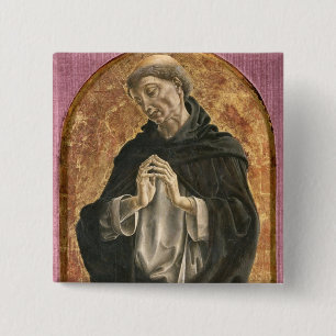 Saint Dominic (tempera on panel) 15 Cm Square Badge