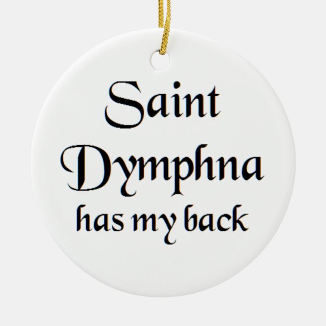 saint dymphna ceramic tree decoration (Front)