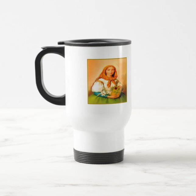 Saint Dymphna Travel Mug (Left)
