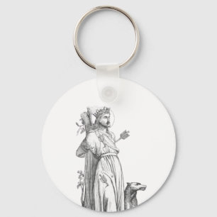 Saint Edmund the Martyr King of the East Angles Key Ring