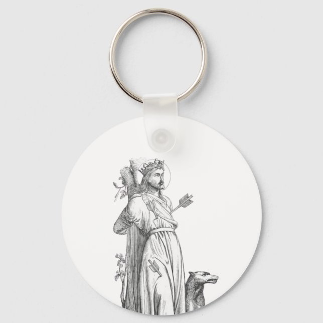 Saint Edmund the Martyr King of the East Angles Key Ring (Front)