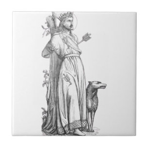 Saint Edmund the Martyr King of the East Angles Tile