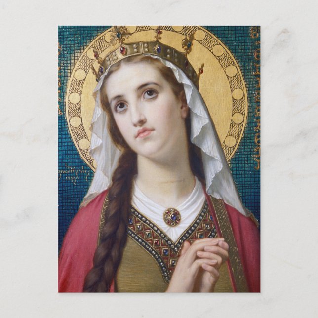Saint Elizabeth of Hungary by Hugues Merle Postcard (Front)