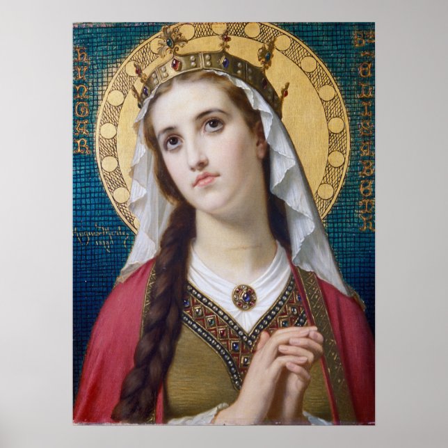 Saint Elizabeth of Hungary by Hugues Merle Poster (Front)