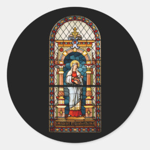 Saint Elizabeth of Hungary Premium Medieval Art Classic Round Sticker