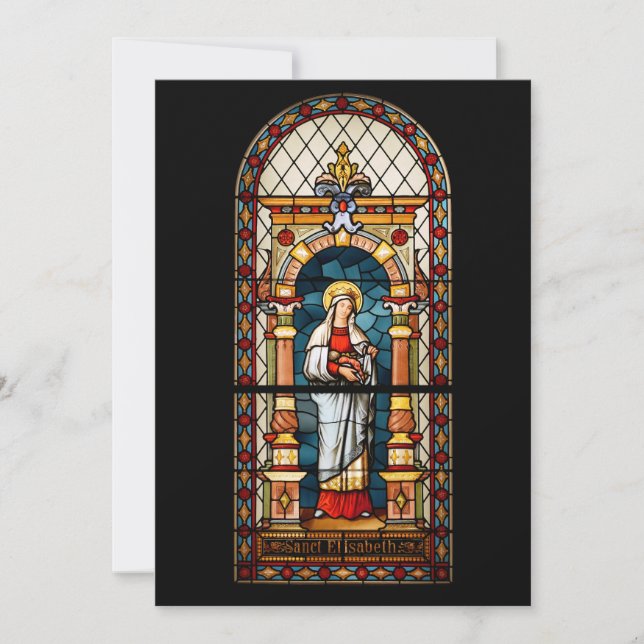 Saint Elizabeth of Hungary Premium Medieval Art Holiday Card (Front)