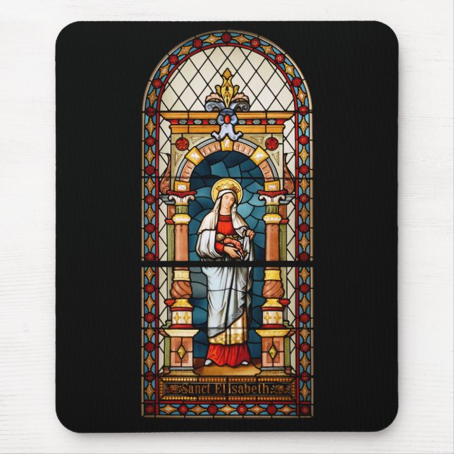 Saint Elizabeth of Hungary Premium Medieval Art Mouse Mat (Front)