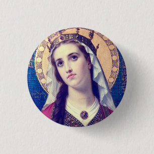 Saint Elizabeth of Hungary Premium Romantic Style 3 Cm Round Badge