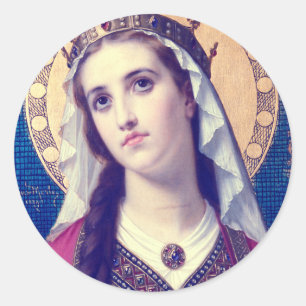 Saint Elizabeth of Hungary Premium Romantic Style Classic Round Sticker
