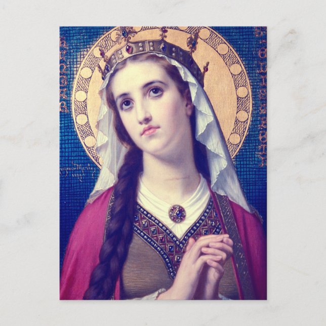 Saint Elizabeth of Hungary Premium Romantic Style Postcard (Front)