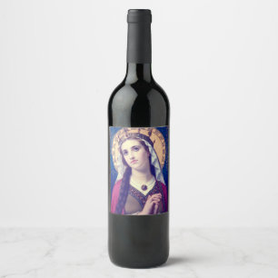 Saint Elizabeth of Hungary Premium Romantic Style Wine Label