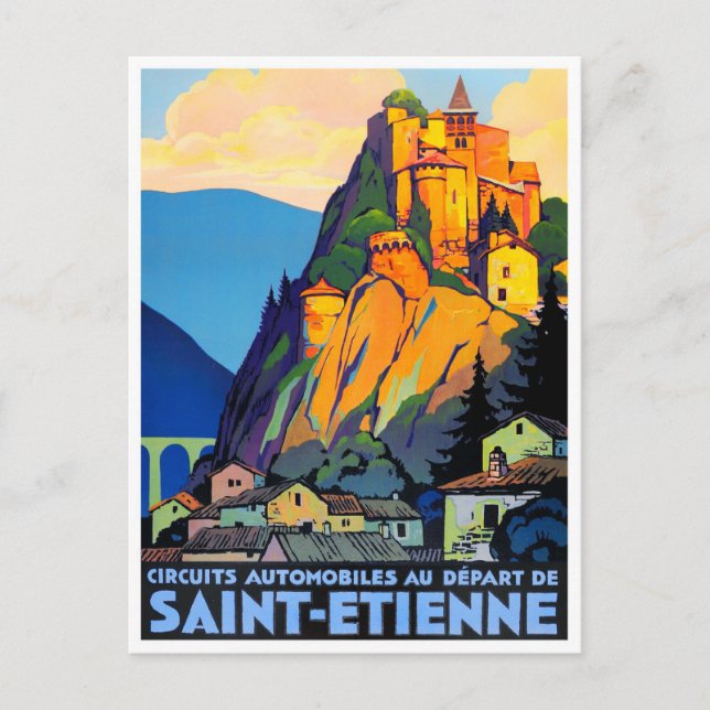 Saint Etienne France vintage travel Postcard (Front)